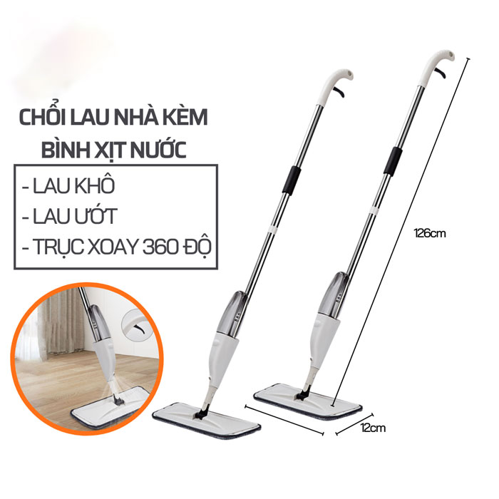 Cây lau nhà có bình xịt