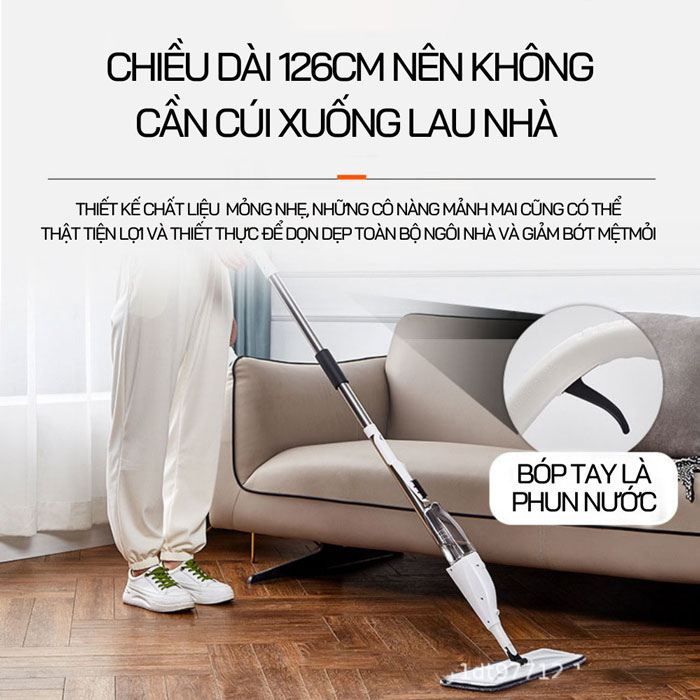 Cây lau nhà có bình xịt